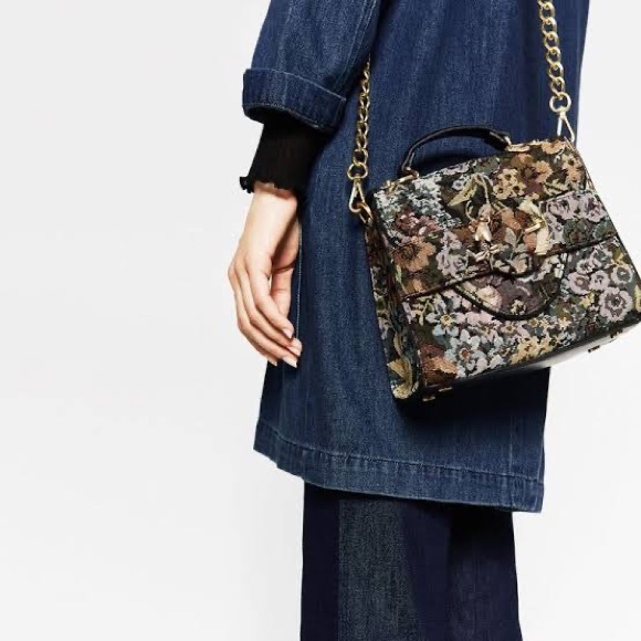 ZARA | Petite tapestry shoulder bag - Picture 2 of 14